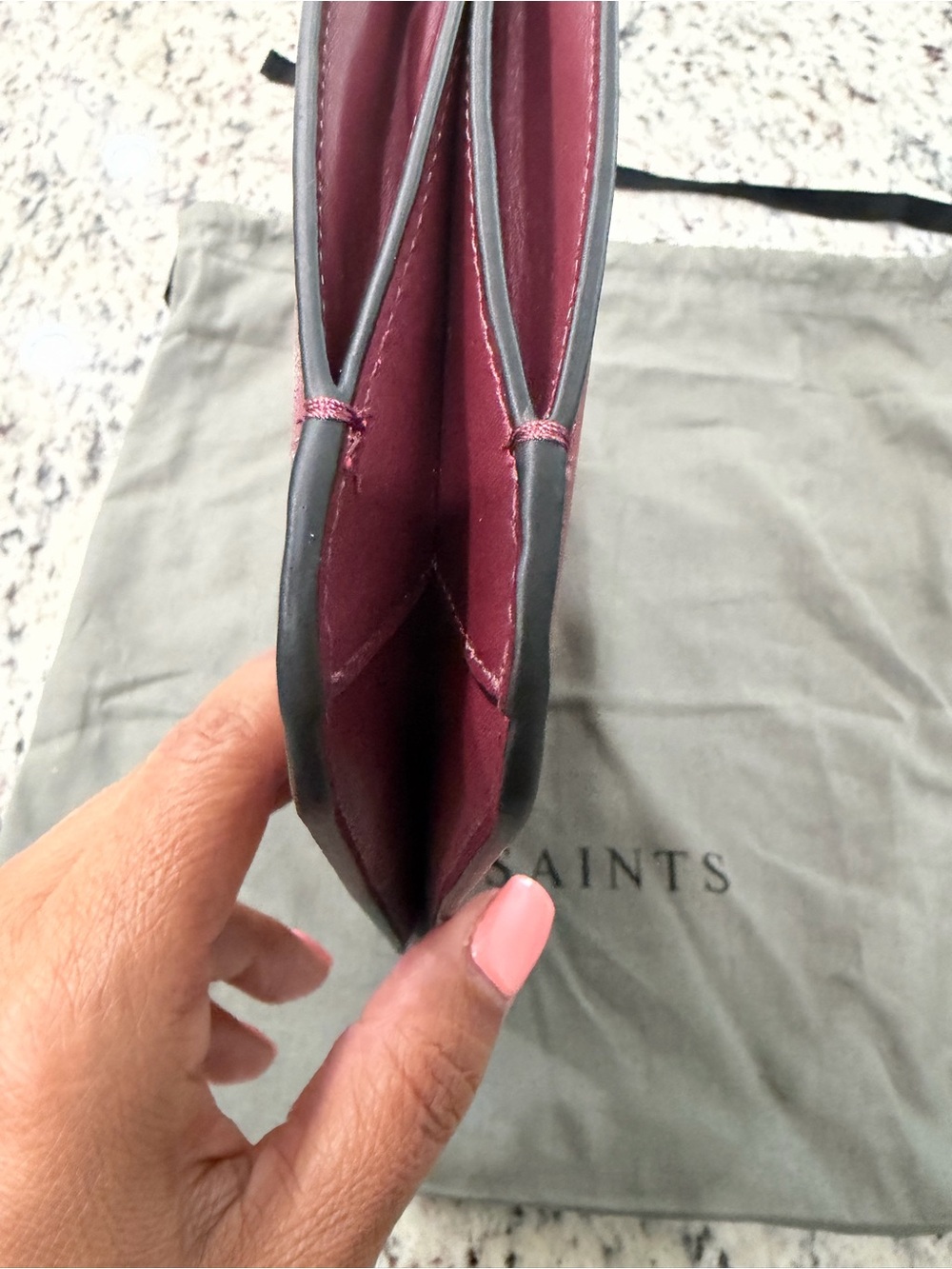 All Saints Denbigh Wallet in Burnt Sienna Red - New - Picture 14 of 15